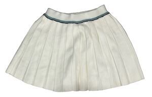 NWT Love 83 Womens Knit Tennis Skirt White Navy Green Striped Trim Size L